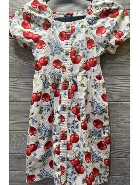 Zac Kids Girls Dress Apple Floral Short sleeve Size M 7-8